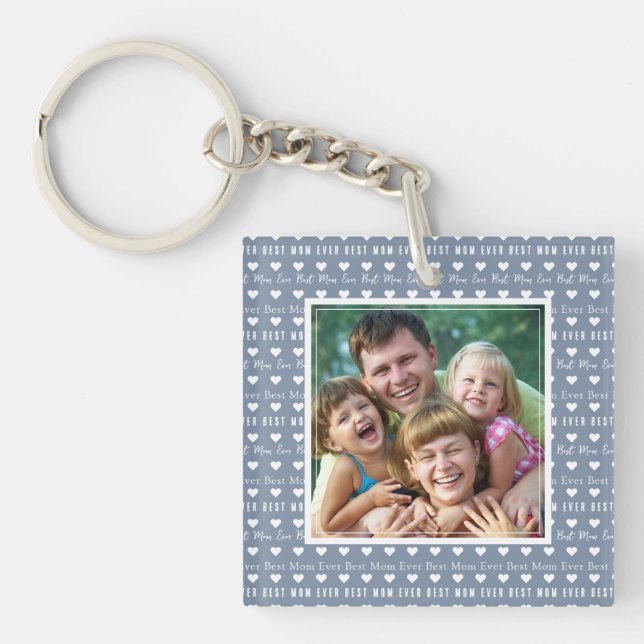 Best Mum Ever Blue Photo Mother's Day  Key Ring (Front)