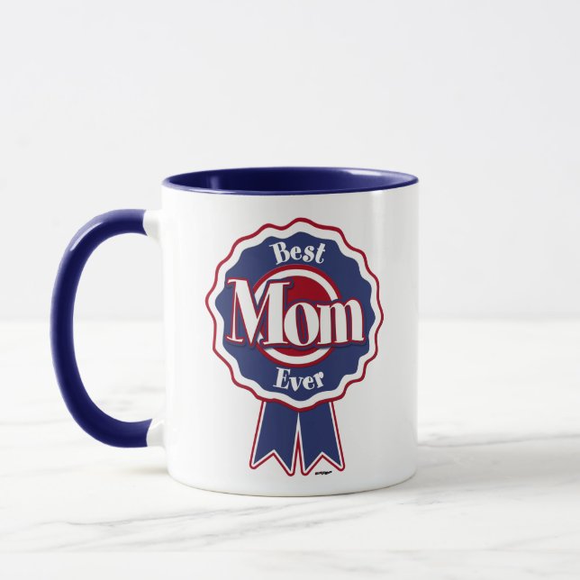 Best Mum Ever Blue Ribbon Mug (Left)
