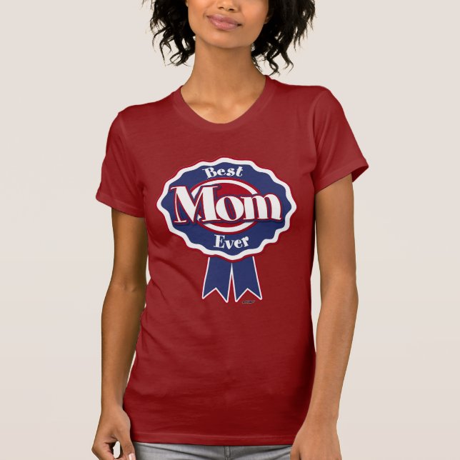 Best Mum Ever Blue Ribbon T-Shirt (Front)