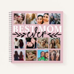 Best Mum Ever Blush Pink Photo Collage Notebook