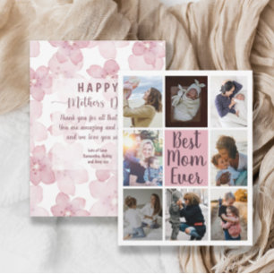 Best Mum Ever Blush Pink Photo Floral 