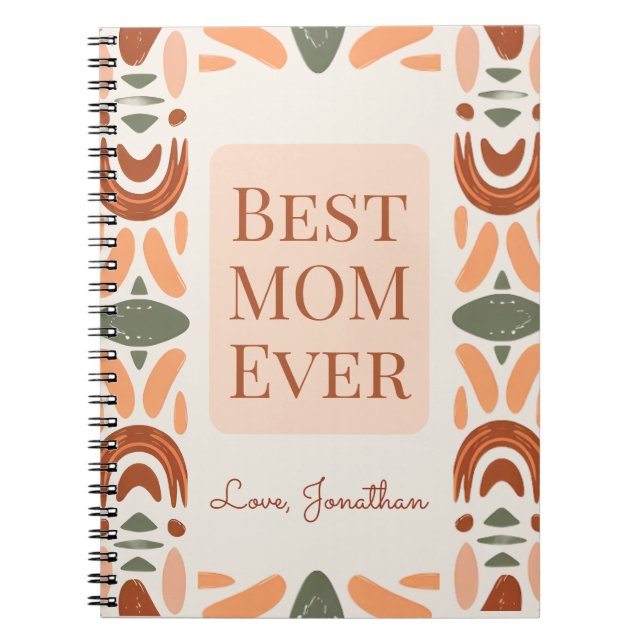Best Mum Ever Boho Personalised Notebook (Front)