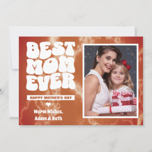Best Mum Ever Brown Tie Dye Photo Mother's day  Card