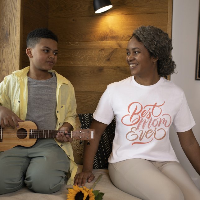 Best Mum Ever Brush Calligraphy  T-Shirt (Creator Uploaded)