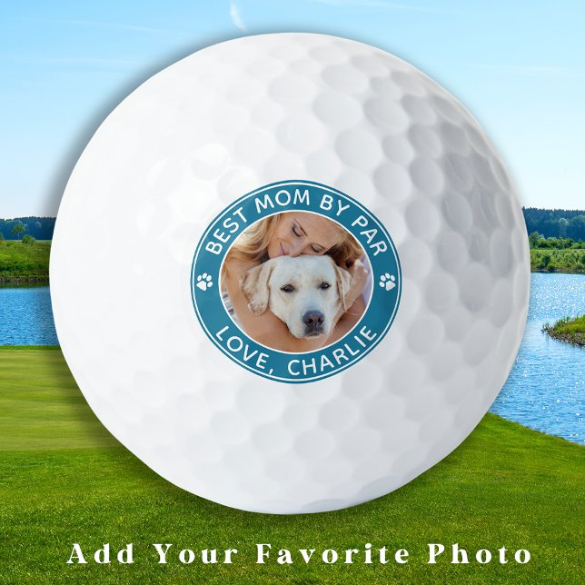 Best Mum Ever By Par Personalised Photo Dog Mum Golf Balls (Creator Uploaded)