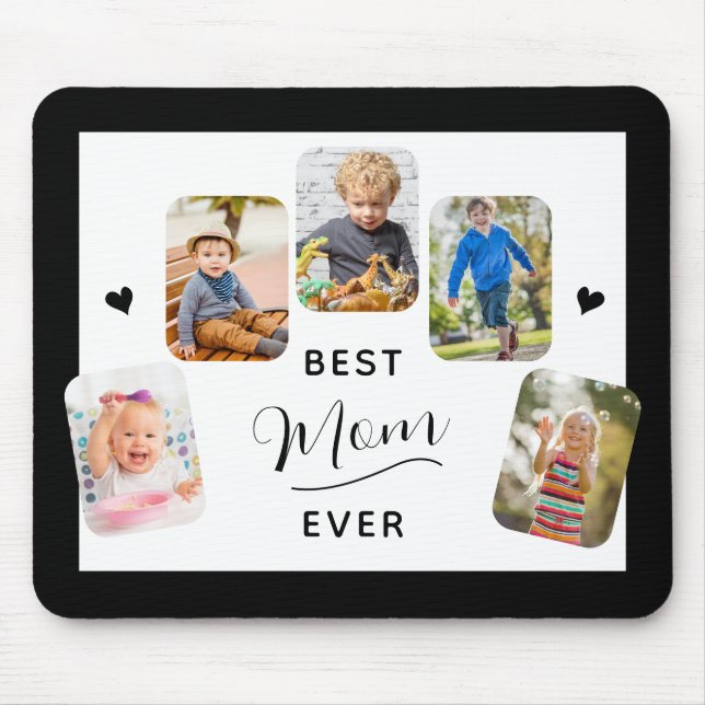 Best Mum Ever Calligraphy 5 Photo Mouse Pad (Front)