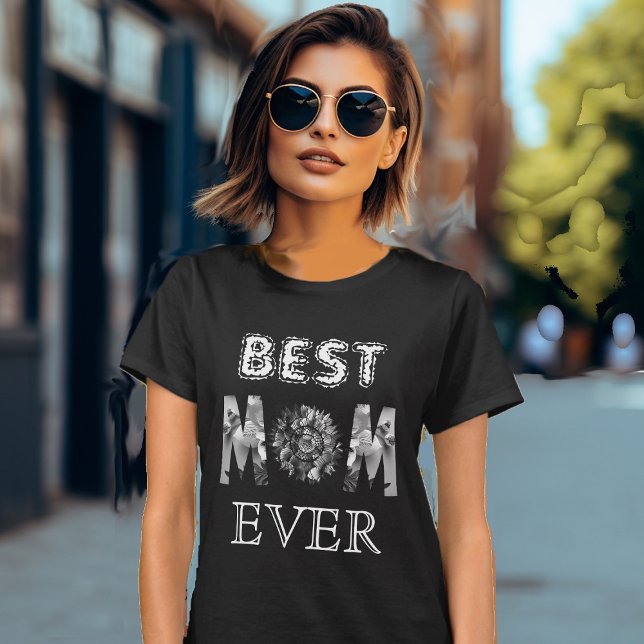 Best Mum Ever Calligraphy Sunflower Mother's Day T-Shirt (Best Mom Ever Calligraphy Sunflower Mother's Day T-Shirt)