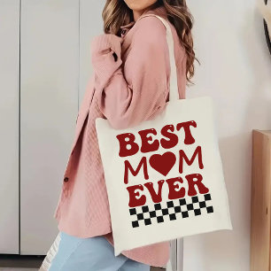 Best Mum Ever Chequered Tote Bag, Gift for Mum