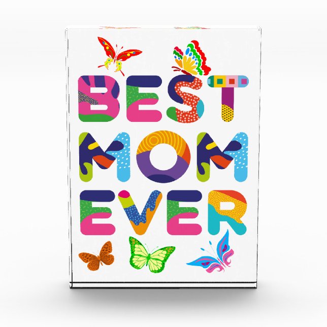 Best Mum Ever Colourful Photo Block (Front)