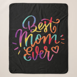 Best Mum Ever Colourful Sherpa Blanket