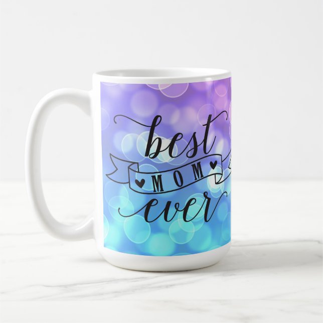 Best Mum Ever/Colourful Speckled Lights Coffee Mug (Left)