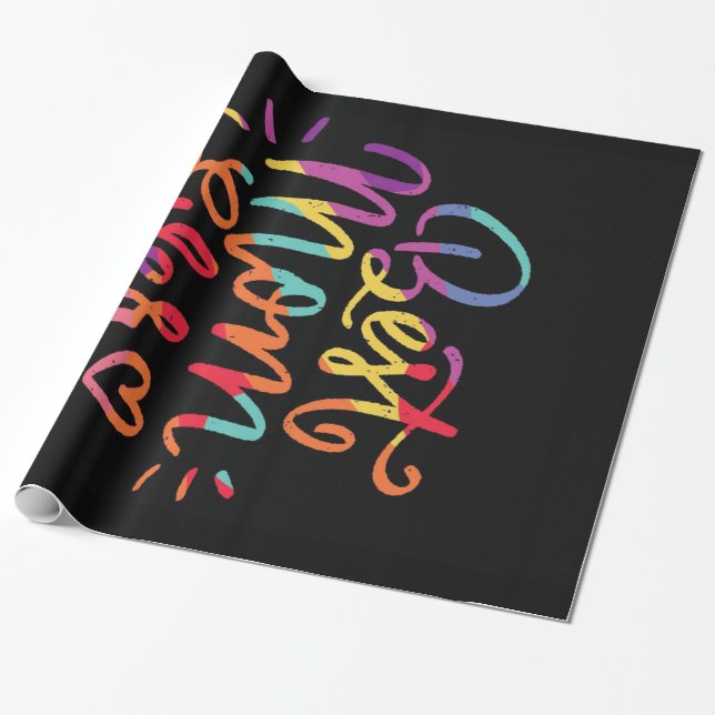 Best Mum Ever Colourful Wrapping Paper (Unrolled)