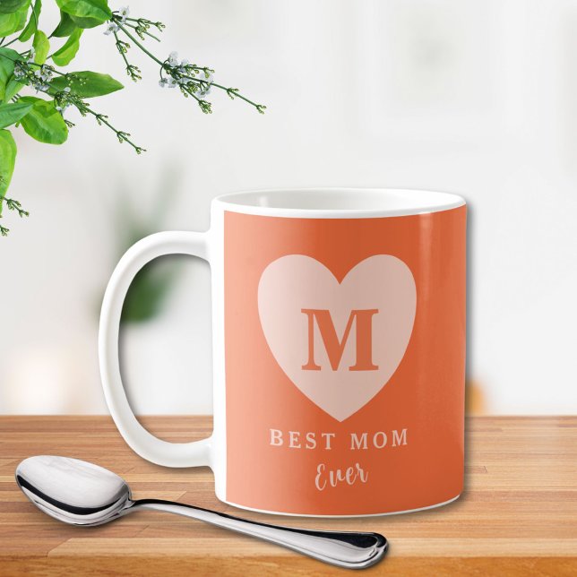 Best Mum Ever Coral Heart Custom Coffee Mug (Creator Uploaded)