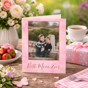 Best Mum Ever Coral Photo Card