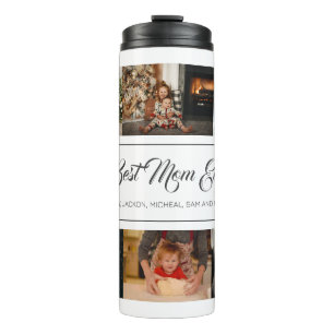 Best Mum Ever Custom 8 Photo Collage Thermal Tumbler