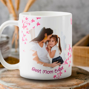 Best Mum Ever Custom Butterfly Coffee Mug