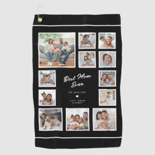 Best Mum Ever Custom Multi Photo Collage Sports  Golf Towel