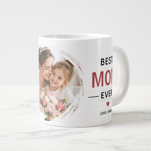 Best Mum Ever Custom Photo  Large Coffee Mug (Front Right)