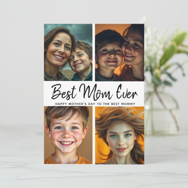Best Mum Ever | Custom Photo Mother’s Day  Card (Standing Front)