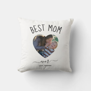 Best Mum Ever, Custom photo Mothers Day Gift Throw Cushion