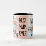 Best Mum Ever Custom Photo Mug<br><div class="desc">Give it as gift to your mum! Photo Grid Handwritten Text Two-Tone cute dusty pink Coffee Mug
Best Mum Ever Custom Photo Mug</div>