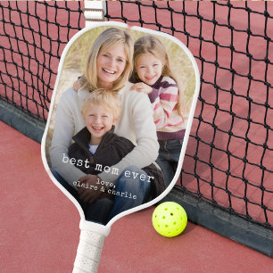 Best Mum Ever Custom Photo Pickleball Paddle