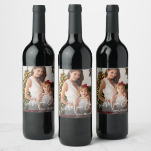 Best Mum Ever Custom Photo Wine Label