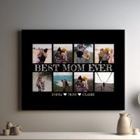 Best Mum Ever Customisable Black Photo Collage