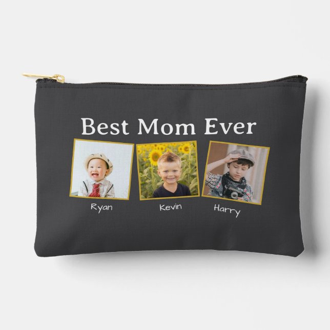 Best Mum Ever Customisable name and images Accessory Pouch (Front)