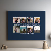 Best Mum Ever Customisable Navy Blue Photo Collage