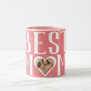 Best Mum Ever Cute 1 Photo Happy Mothers Day Two-Tone Coffee Mug