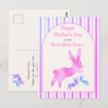 Best Mum Ever Cute Bunny Pink Custom Mother’s Day 