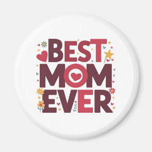 Best Mum Ever Cute Hearts Mother's Day Magnet