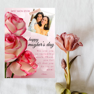 Best Mum Ever cute photo happy mother's day flawer Holiday Card