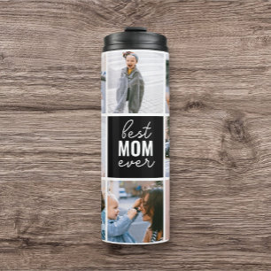 Best Mum Ever Cute Script Photo Collage Thermal Tumbler