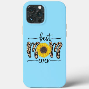 Best Mum Ever Cute Sunflower Blue iPhone 13 Pro Max Case