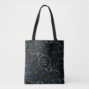 Best mum ever elegant floral branches tote bag