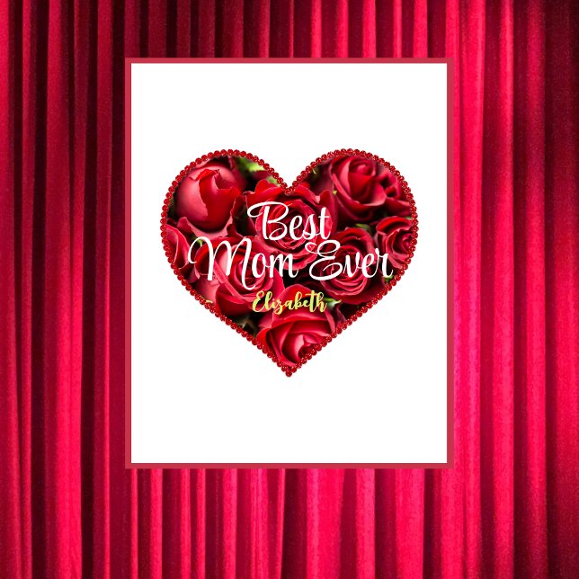 Best Mum Ever Elegant Keepsake Flowers Mothers Day Poster (Creator Uploaded)