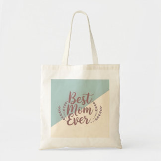 Best Mum Ever - Elegant Mint and Cream Design Tote Bag