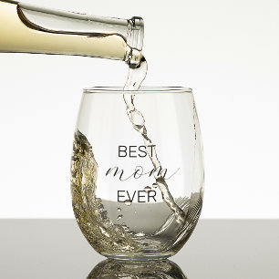 Best Mum Ever Elegant Mother's Day Stemless Wine Glass