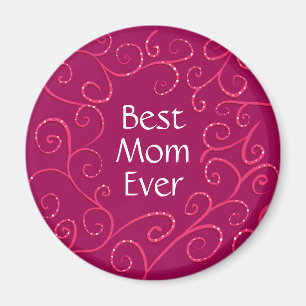 Best mum ever elegant pink swirls modern magnet