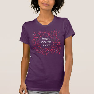 Best mum ever elegant pink swirls modern T-Shirt
