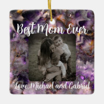 Best Mum ever elegant purple quartz marble