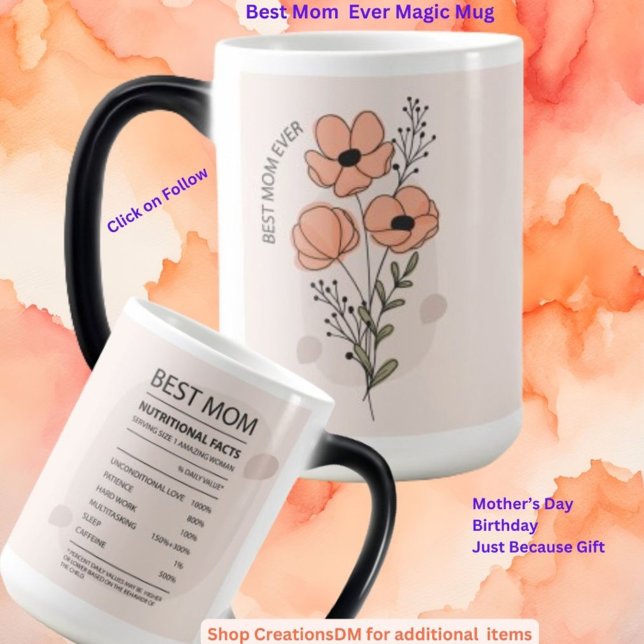 Best Mum Ever Floral Magic Mug (Creator Uploaded)