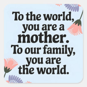 Best Mum Ever Floral Mother's Day Square Sticker