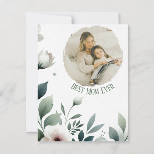 Best Mum Ever - Floral Pastel Card for Mum