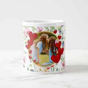 Best Mum Ever Floral Photo Mother's Day Large Coffee Mug