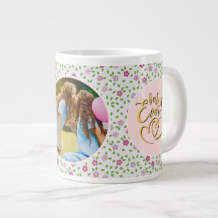 Best Mum Ever Floral Photo Mother's Day Large Coffee Mug