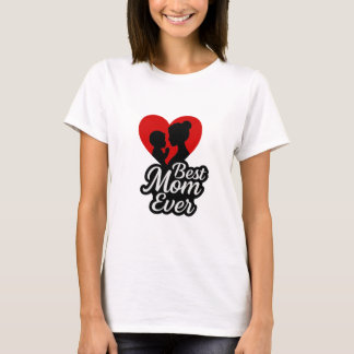 Best Mum Ever Floral Typography Design T-Shirt