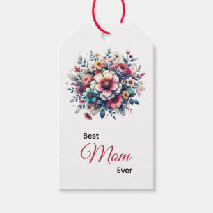 Best Mum ever floral watercolor Gift Tags